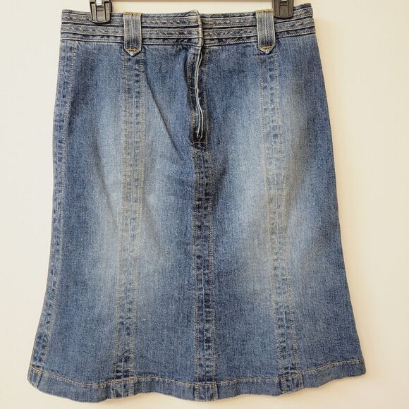 Danielle M & Trousers Denim Blue Jeans Made In USA Size 4 Skirt - Picture 5 of 7